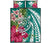 Hawaii Polynesian Turtle Tropical Hibiscus Plumeria Quilt Bed Set - Turquoise Turquoise - Polynesian Pride