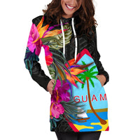 Guam Women's Hoodie Dress - Hibiscus Polynesian Pattern - Polynesian Pride