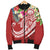 FSM Polynesian Men's Bomber Jacket - Summer Plumeria (Red) - Polynesian Pride