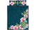 Hawaiian Quilt Bed Set - Hawaii Hibiscus Turtle Pattern Blue - Polynesian Pride