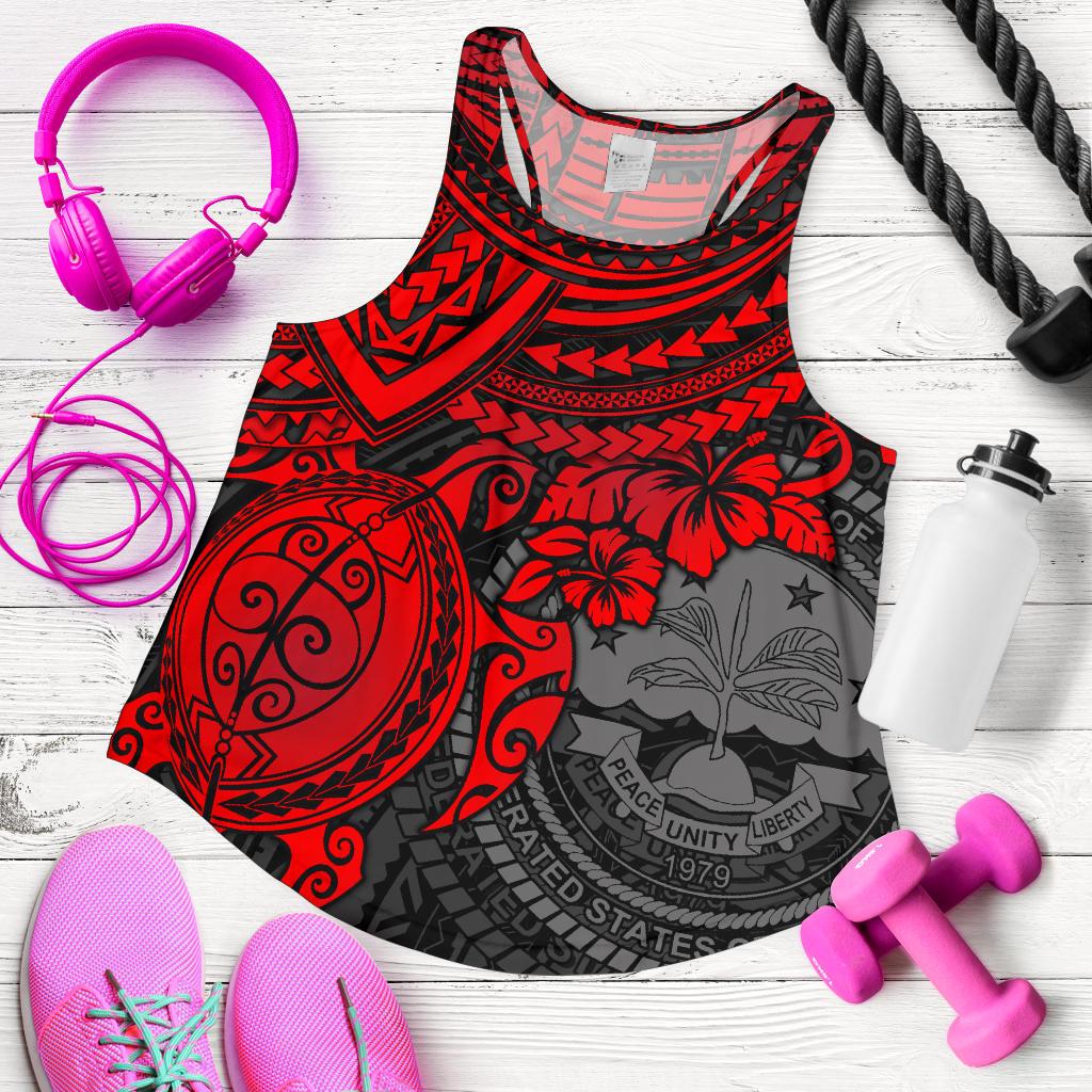 Federated States Of Micronesia 's Racerback Tank - Red Turtle RED - Polynesian Pride