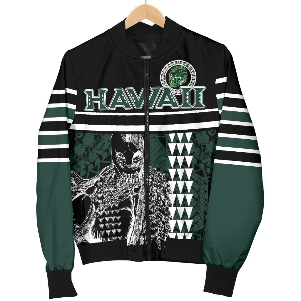 Personalised - Hawaii Kakau Polynesian Warrior Football Men's Bomber Jacket - Rainbow Style - Polynesian Pride