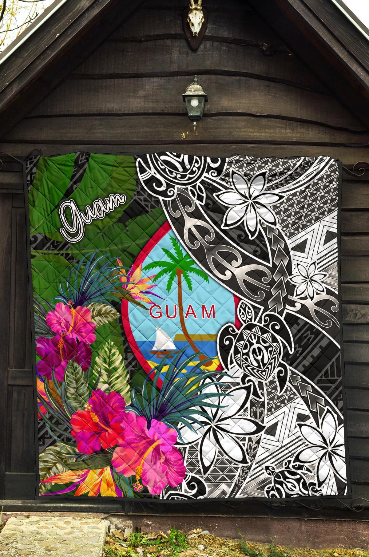 Guam Premium Quilt - Turtle Plumeria Banana Leaf - Polynesian Pride