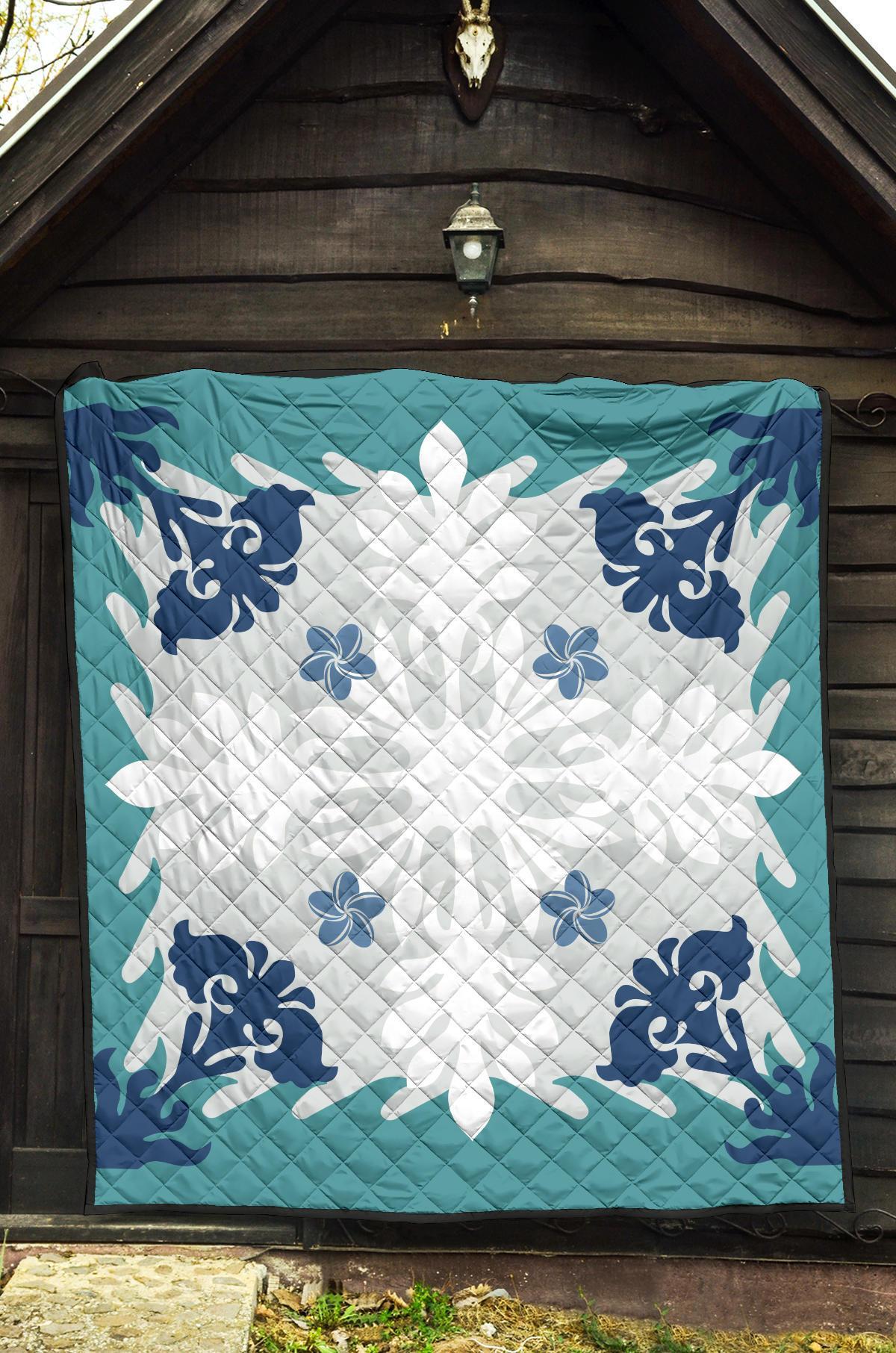 Hawaiian Leaves Tropical Pattern Premium Quilt - Pastel - Argu Style - AH - Polynesian Pride