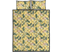 Hawaii Quilt Bed Set Tropical Flamingo Yellow AH - Polynesian Pride