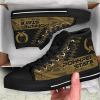 Pohnpei State High Top Shoes - Gold Color Symmetry Style - Polynesian Pride