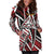 Vanuatu Women's Hoodie Dress - Tribal Flower Special Pattern Red Color - Polynesian Pride