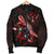 Kosrae Polynesian Men's Bomber Jacket - Turtle With Blooming Hibiscus Red - Polynesian Pride