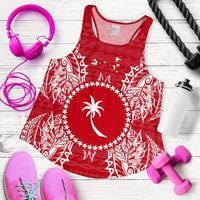 Chuuk Polynesian Women Tank Top Map Red White - Polynesian Pride