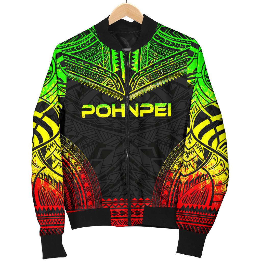 Pohnpei Polynesian Chief Women'S Bomber Jacket - Reggae Version - Polynesian Pride