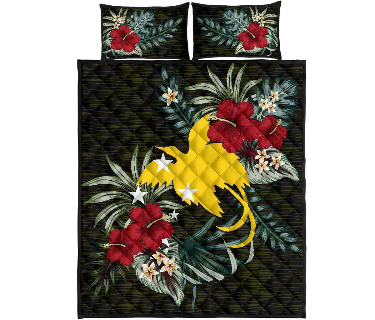 Papua New Guinea Polynesian Quilt Bed Set - Special Hibiscus - Polynesian Pride