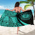 Hawaii Coat Of Arm Sarong Turquoise - Circle Style - Polynesian Pride