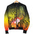 Kosrae Custom Personalised Men's Bomber Jacket - Humpback Whale with Tropical Flowers (Yellow) - Polynesian Pride