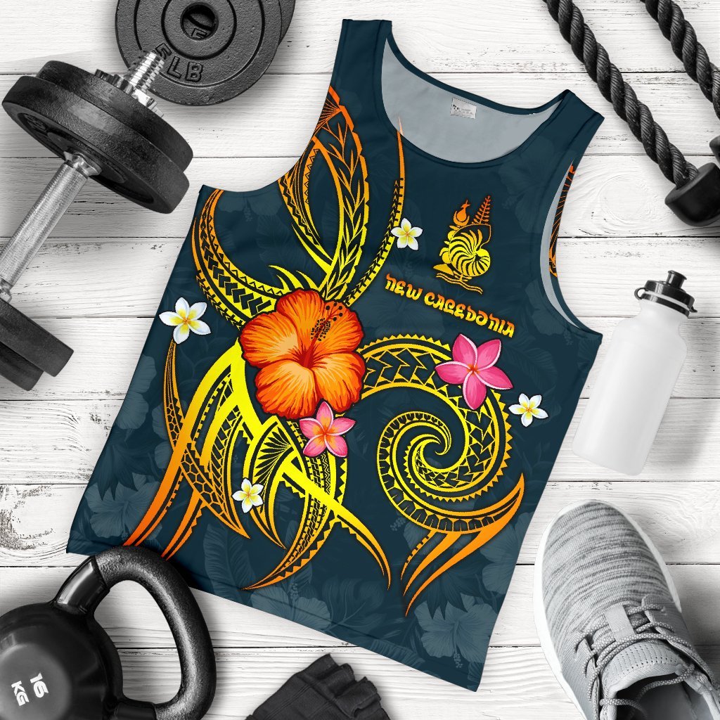 New Caledonia Polynesian Men's Tank Top - Legend of New Caledonia (Blue) - Polynesian Pride