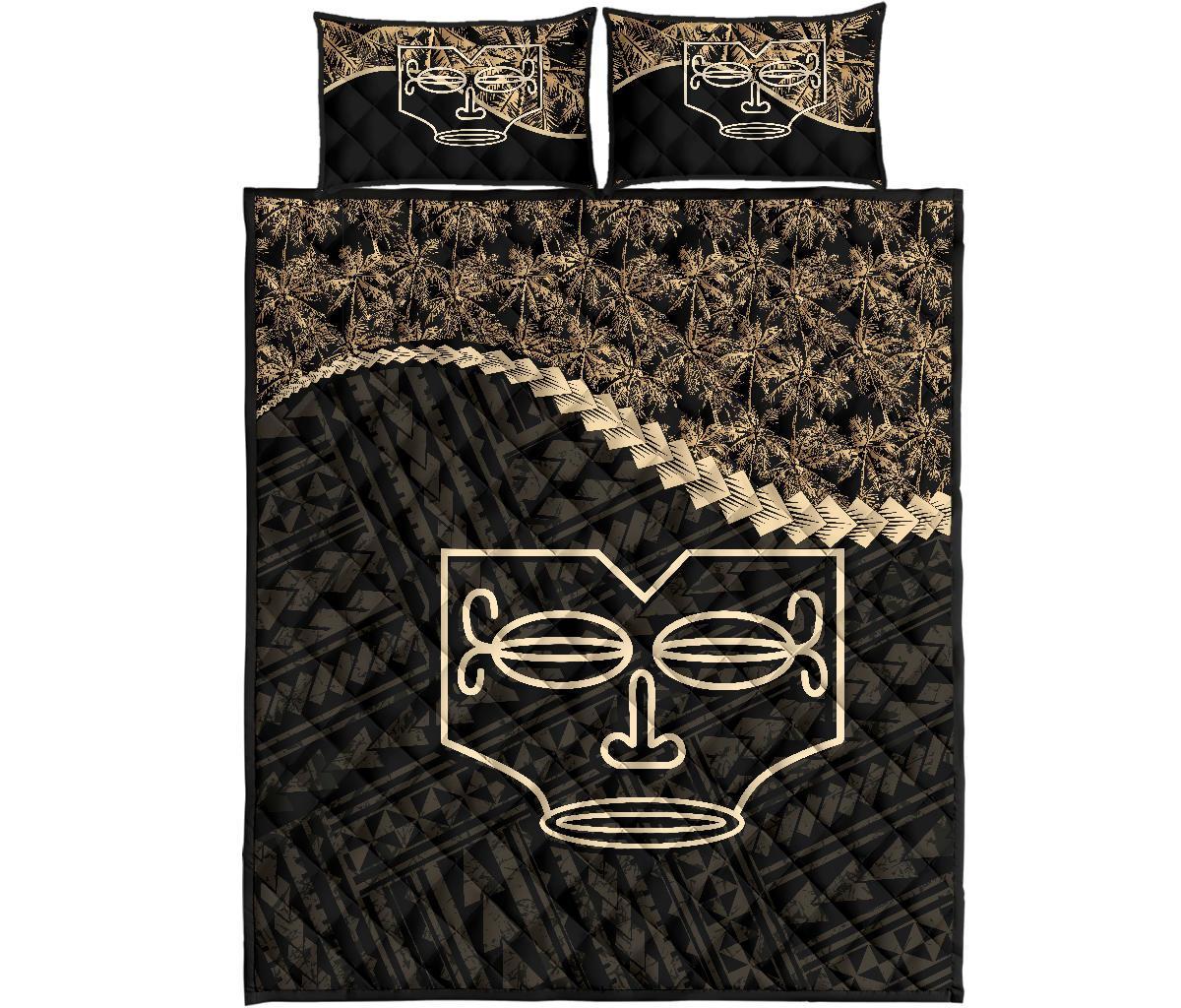 Marquesas Islands Polynesian Quilt Bed Set Golden Coconut Golden - Polynesian Pride