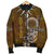 Cook Islands Men's Bomber Jacket - Polynesian Boar Tusk Brown - Polynesian Pride