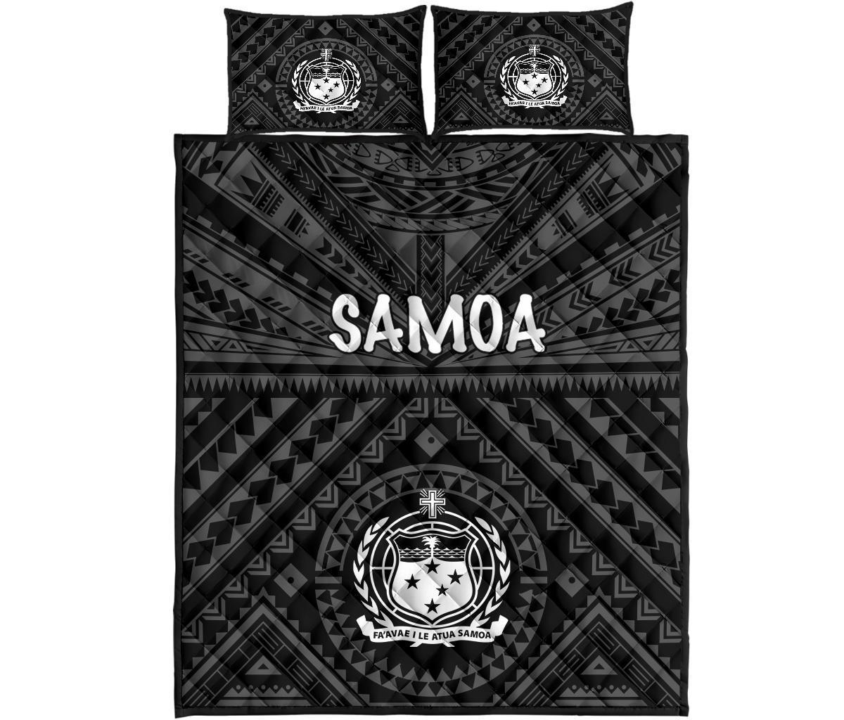Samoa Quilt Bed Set - Samoa Seal In Polynesian Tattoo Style - Polynesian Pride