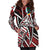 Guam Women's Hoodie Dress - Tribal Flower Special Pattern Red Color - Polynesian Pride