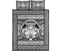Hawaii Polynesian Pele Kanaka Quilt Bed Set White - Polynesian Pride