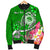 FSM Custom Personalised Men's Bomber Jacket - Turtle Plumeria (Green) - Polynesian Pride