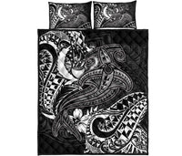 Pohnpei Quilt Bed Set - White Shark Polynesian Tattoo - Polynesian Pride
