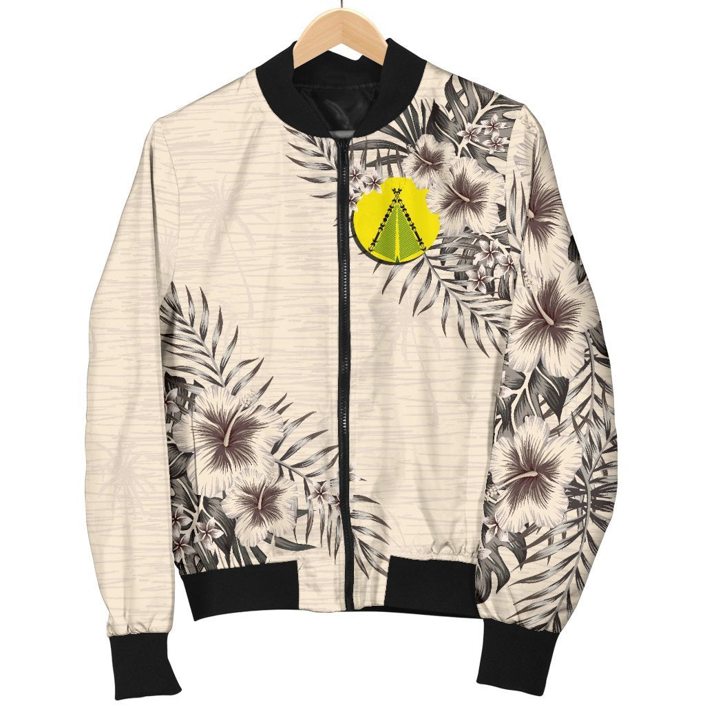 (Sivage) Wallis and Futuna Men's Bomber Jacket - The Beige Hibiscus - Polynesian Pride