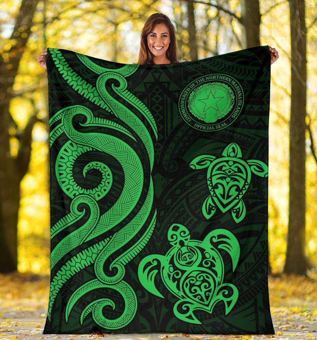 Northern Mariana Premium Blanket - Tentacle Turtle Green - Polynesian Pride