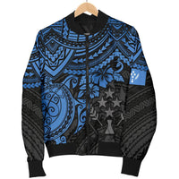 Kosrae Polynesian Bomber Jacket (Men) - Blue Turtle - Polynesian Pride