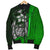 Kosrae Micronesia Men's Bomber Jackets Green - Turtle With Hook - Polynesian Pride