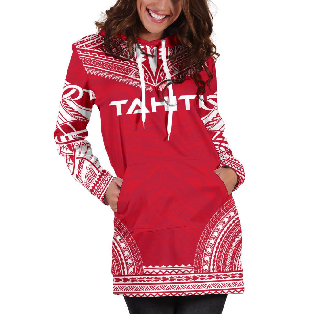 Tahiti Women's Hoodie Dress - Polynesian Flag Chief - Polynesian Pride