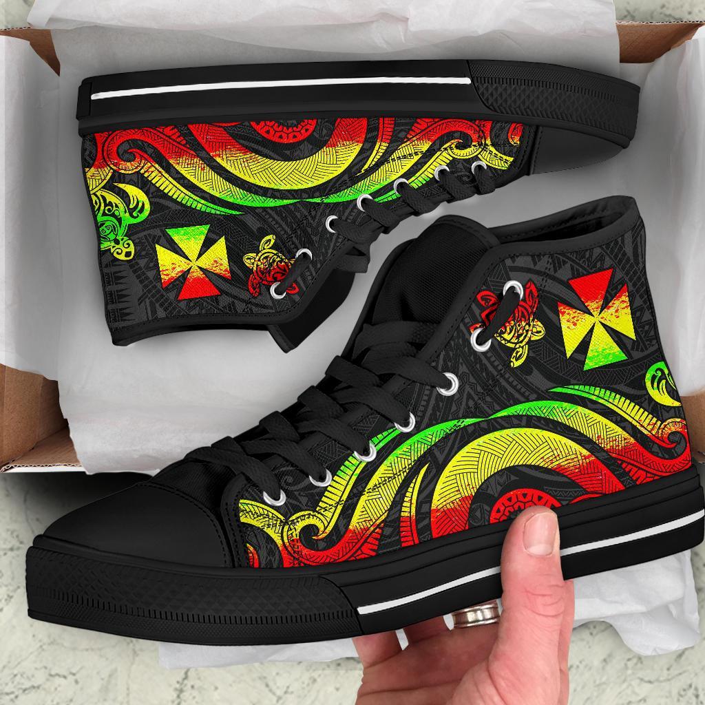 Wallis and Futuna High Top Canvas Shoes - Reggae Tentacle Turtle - Polynesian Pride