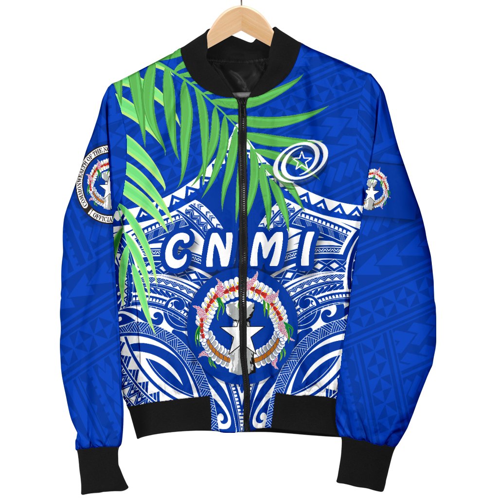 Northern Mariana Islands Rugby Men Bomber Jacket Coconut Leaves - CNMI - Polynesian Pride