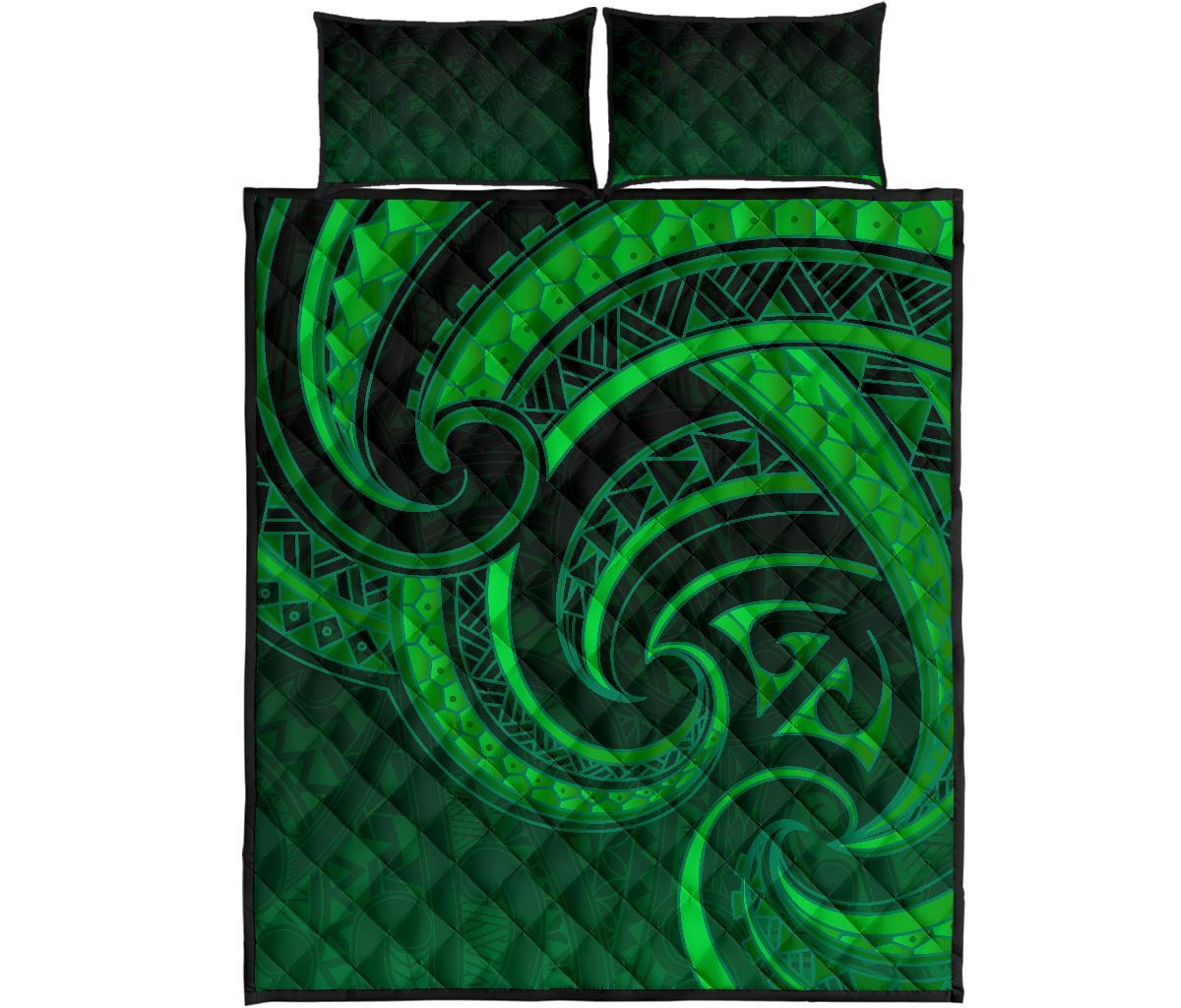 New Zealand Maori Mangopare Quilt Bed Set Polynesian - Green - Polynesian Pride
