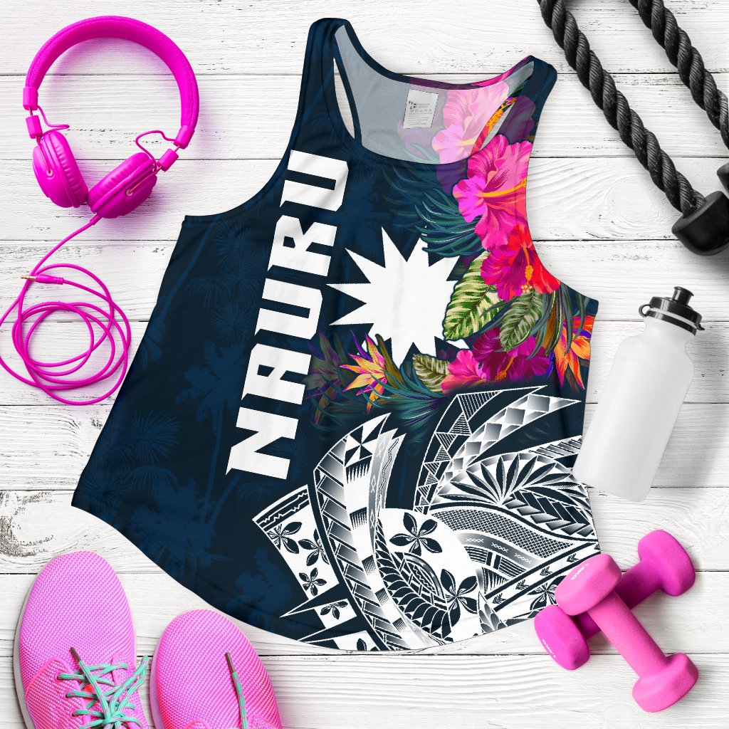 Nauru Women's Racerback Tank - Summer Vibes Blue - Polynesian Pride