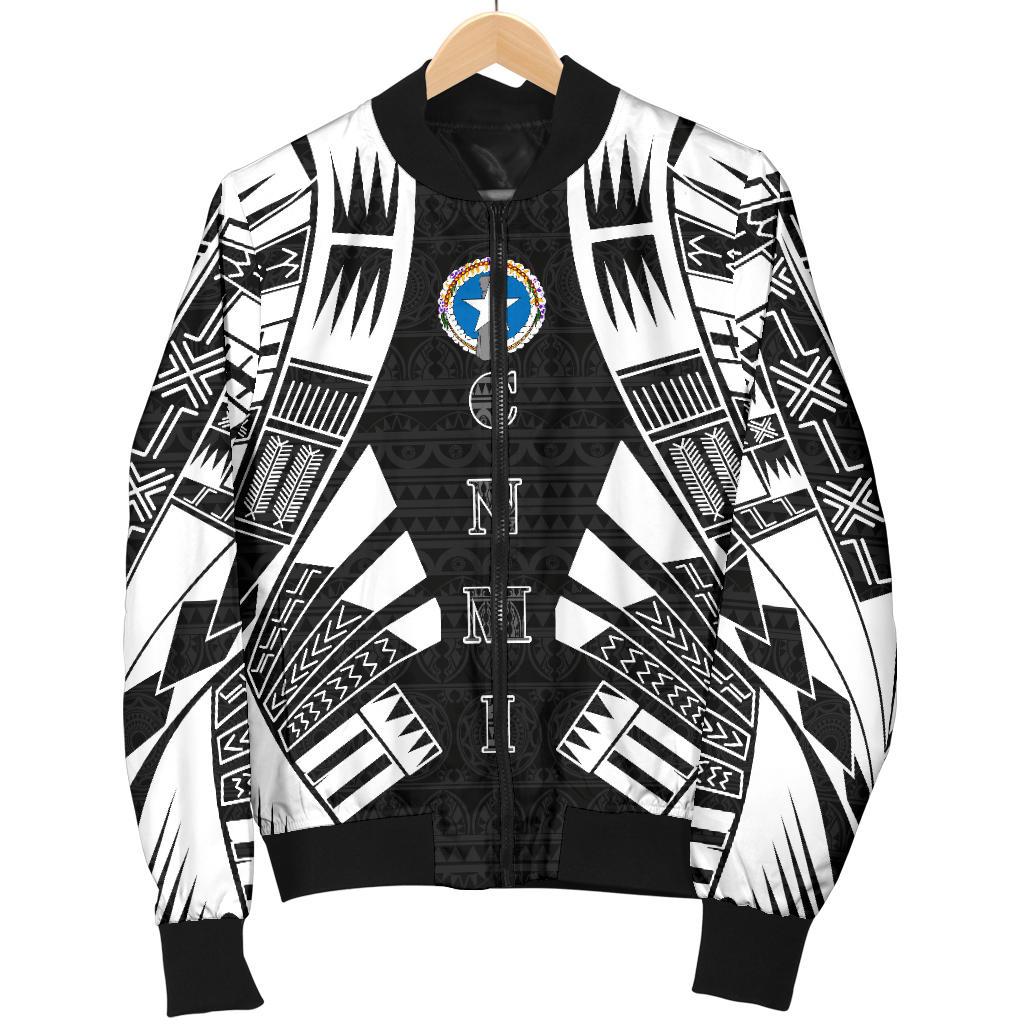 Northern Mariana Islands Men Bomber Jackets - Polynesian Tattoo Black - Polynesian Pride