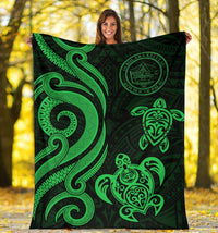Palau Premium Blanket - Green Tentacle Turtle - Polynesian Pride