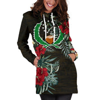 Pohnpei Hoodie Dress - Pohnpei Flag Hibiscus - Polynesian Pride