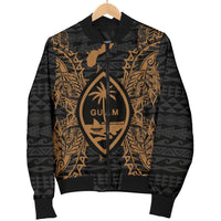 Guam Polynesian Men's Bomber Jacket Map Gold - Polynesian Pride