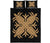 Hawaiian Quilt Bed Set Royal Pattern - Black And Gold - A2 Style - Polynesian Pride