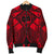 Guam Polynesian Men's Bomber Jacket - Red Guam Coat Of Arms Polynesian Tattoo - Polynesian Pride