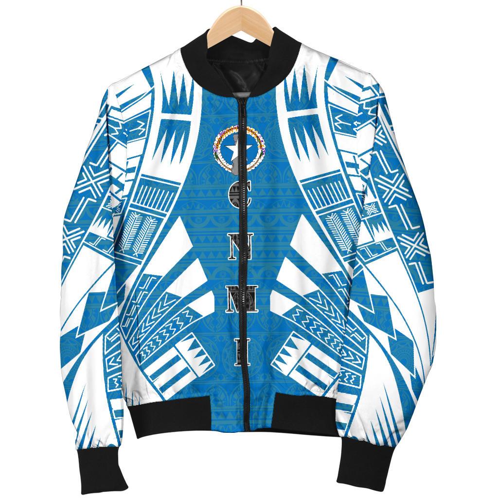 Northern Mariana Islands Men Bomber Jackets - Polynesian Tattoo Flag - Polynesian Pride