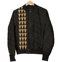 Hawaii Kakau Polynesian Anchor Map Men's Bomber Jacket - Gold - Polynesian Pride