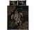 Hawaii Quilt Bed Set - Hawaii Polynesian Turtle Quilt Bed Set Flow Of Turtle Gold Black - Polynesian Pride