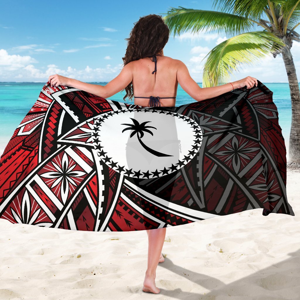 Chuuk Sarong - Tribal Flower Special Pattern Red Color - Polynesian Pride