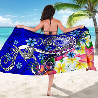 Samoa Sarong - Turtle Plumeria (Blue) - Polynesian Pride