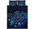 Hawaiian Blue Ocean Honu And Flowers Quilt Bed Set - Polynesian Pride