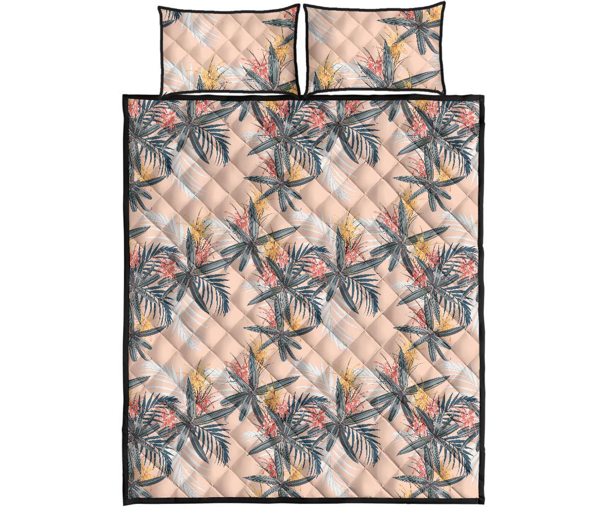 Tropical Pattern Pink Quilt Bed Set Art - Polynesian Pride