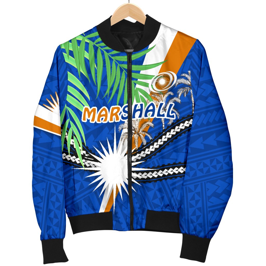 Marshall Islands Rugby Women Bomber Jacket Coconut Leaves - Polynesian Pride