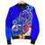 Hawaii Men's Bomber Jacket - Turtle Plumeria Polynesian Tattoo Blue Color - Polynesian Pride