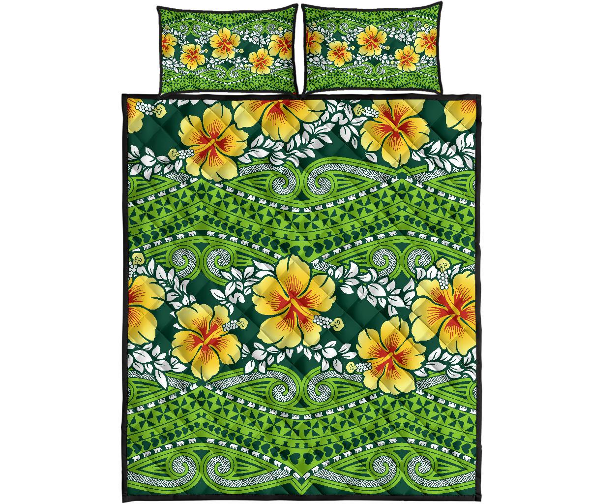 Polynesian Quilt Bed Set - Polynesian Hibiscus Patterns - Polynesian Pride